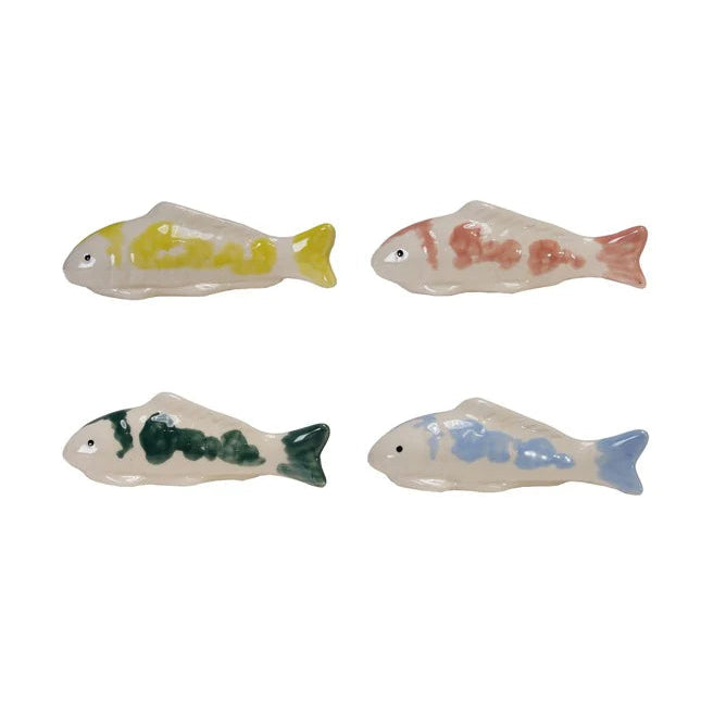 4" Stoneware Floating Fish - Four Colors