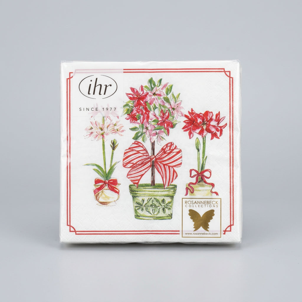 Holiday Poinsettias Cocktail Napkins