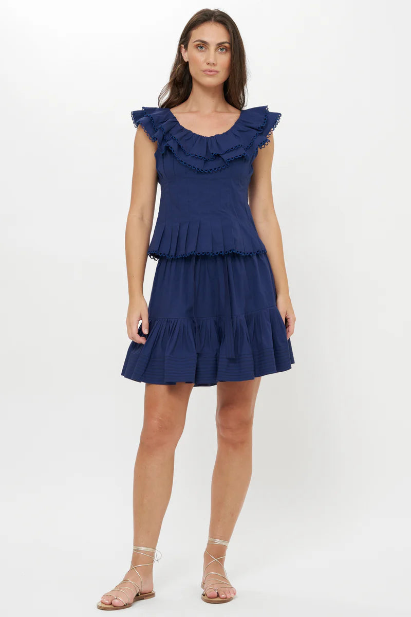 OLIPHANT Ginny Mini Skirt - Tisbury Navy