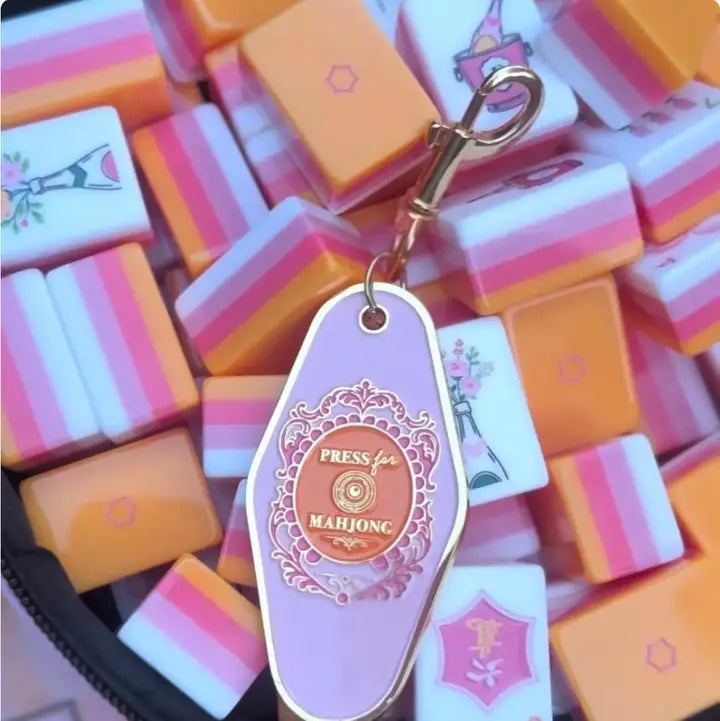 Press For Mahjong Keychain Charm