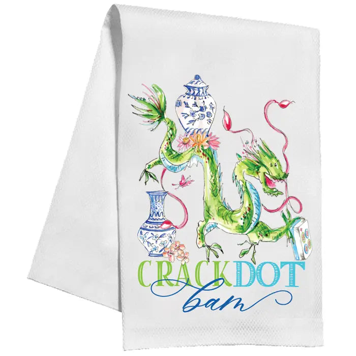 Kitchen Towel - Crack Dot Bam Mahjong Dragon