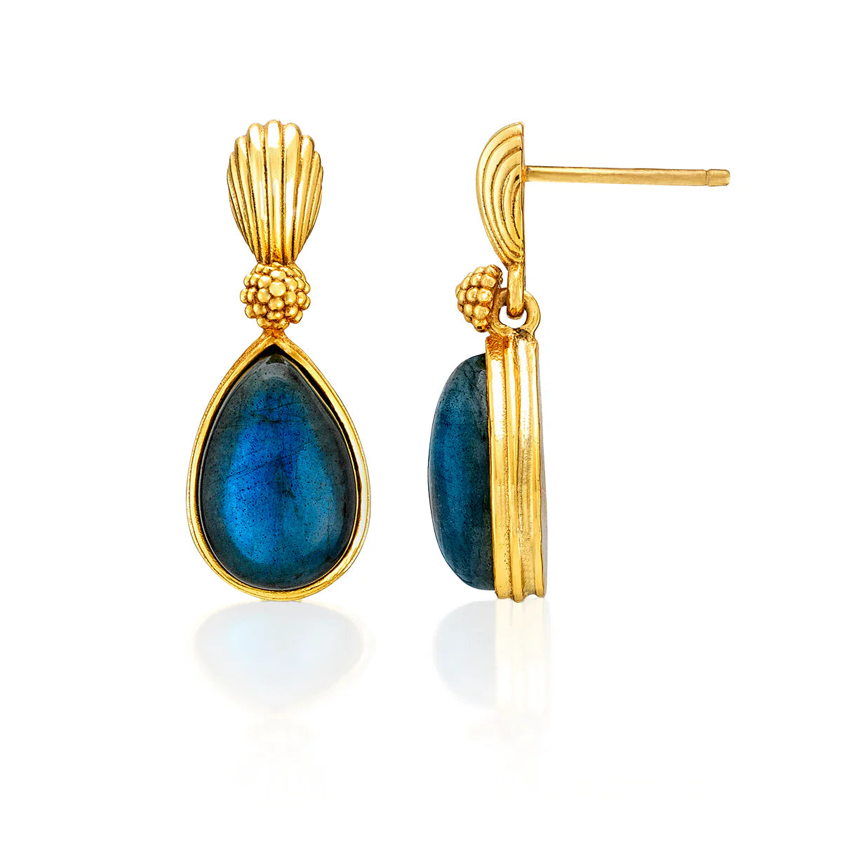 Capucine De Wulf Monique Gem Post Earrings - Blue Labradorite