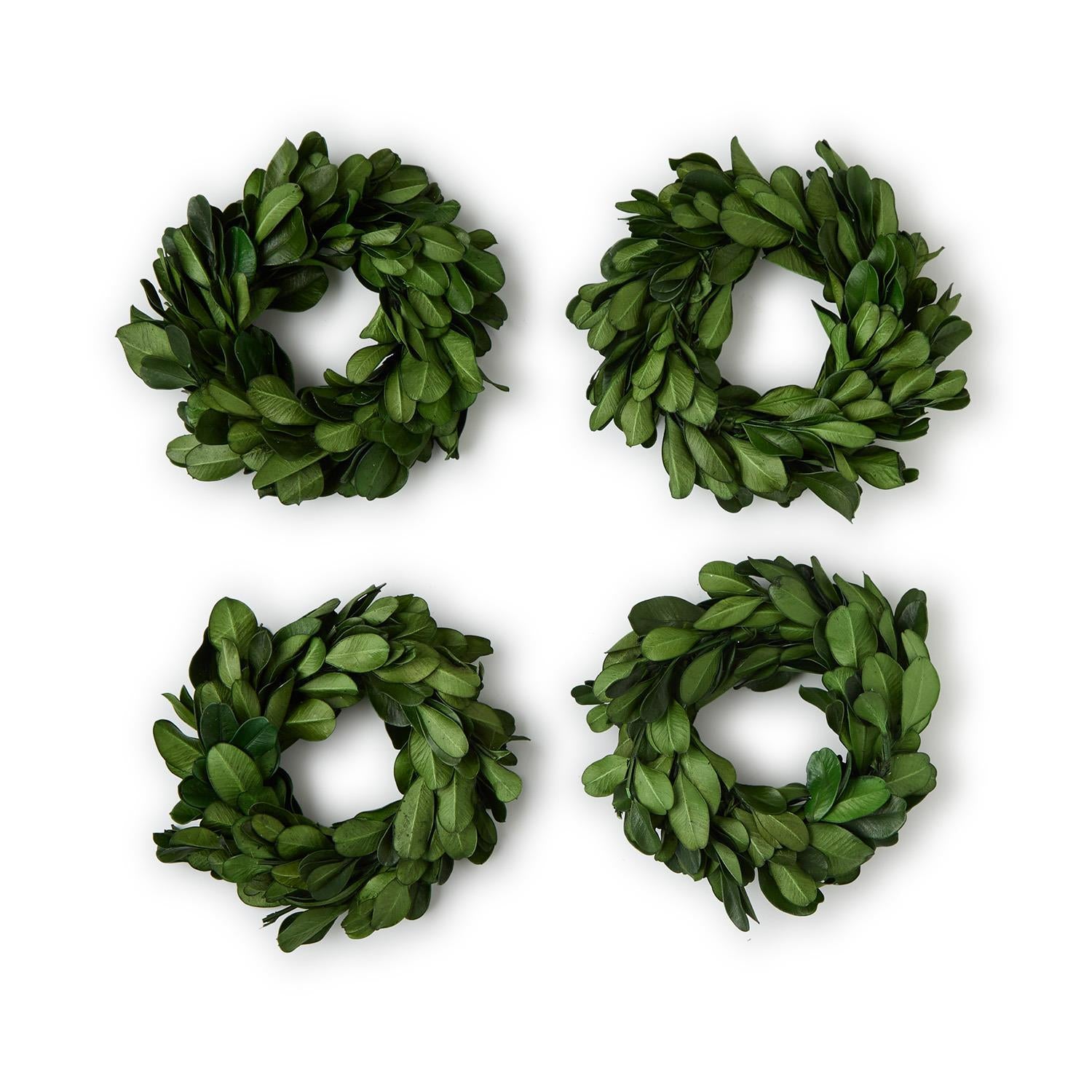 Boxwood Wreath Napkin Rings
