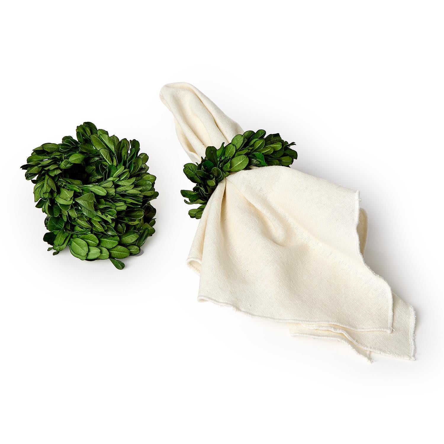 Boxwood Wreath Napkin Rings