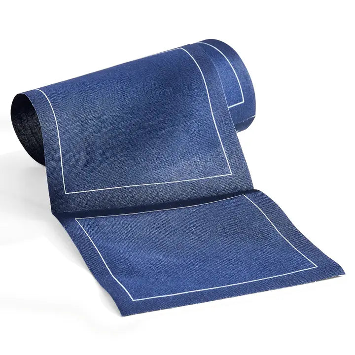 Midnight City Cocktail Napkin Roll - Navy Blue