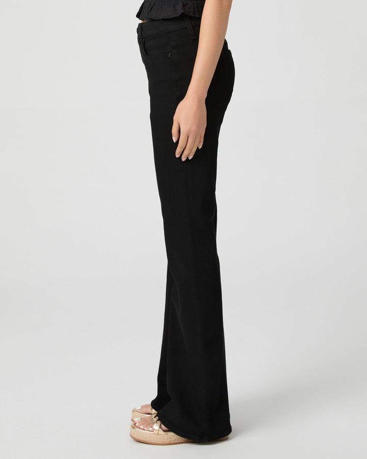 Paige High Rise Laurel Canyon Petite W/ Clean Hem | Black Shadow