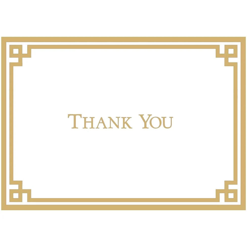 Rive Gauche Gold And White-Foil Thank You Notes Boxed 8 In-Foil