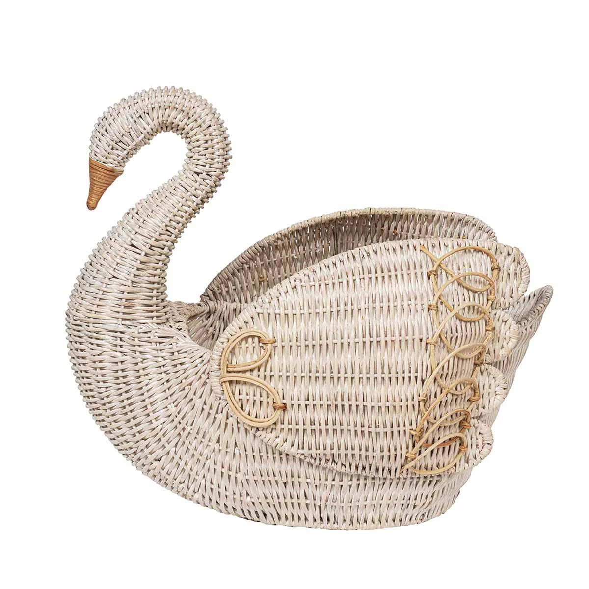 Juliska Swan Basket - Whitewash