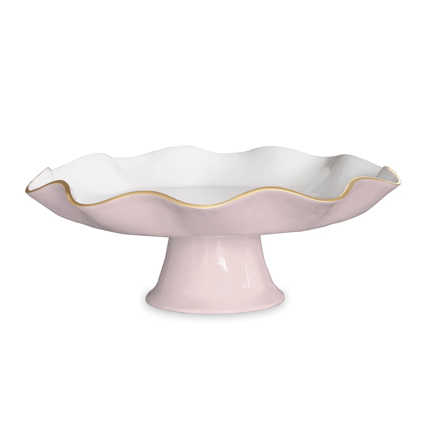 ENCANTO Carola Pedestal Cake Plate Camellia and White