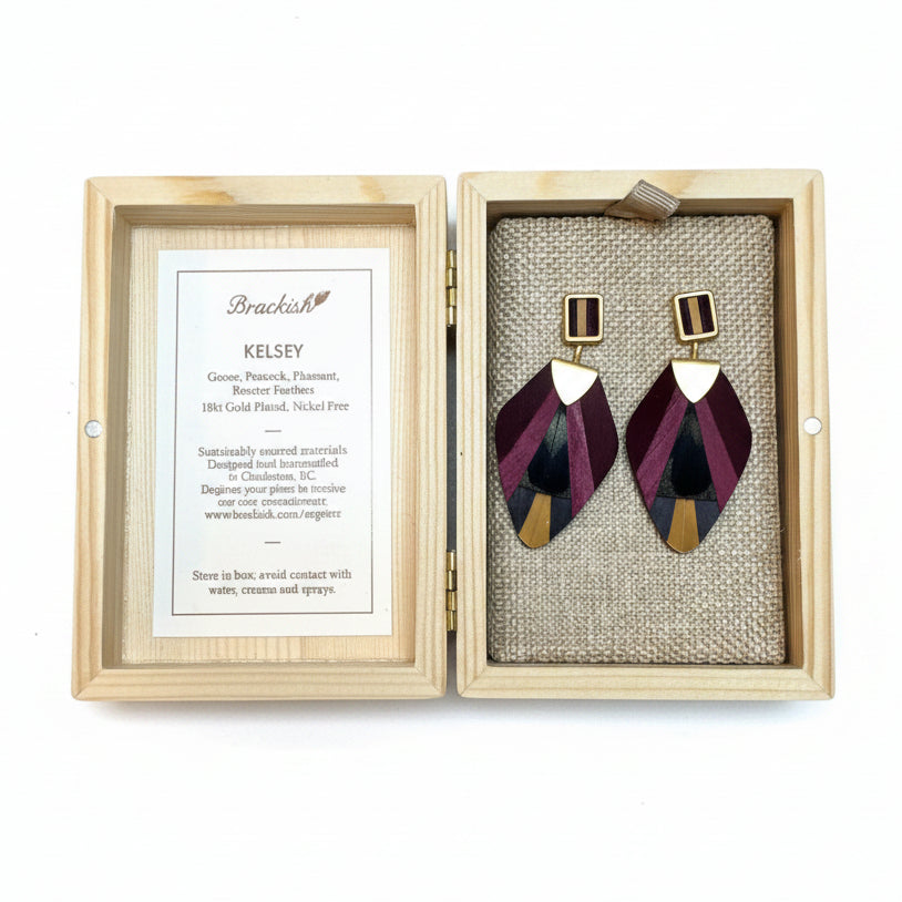 Brackish Kelsey Matte Bezel Drop Earrings