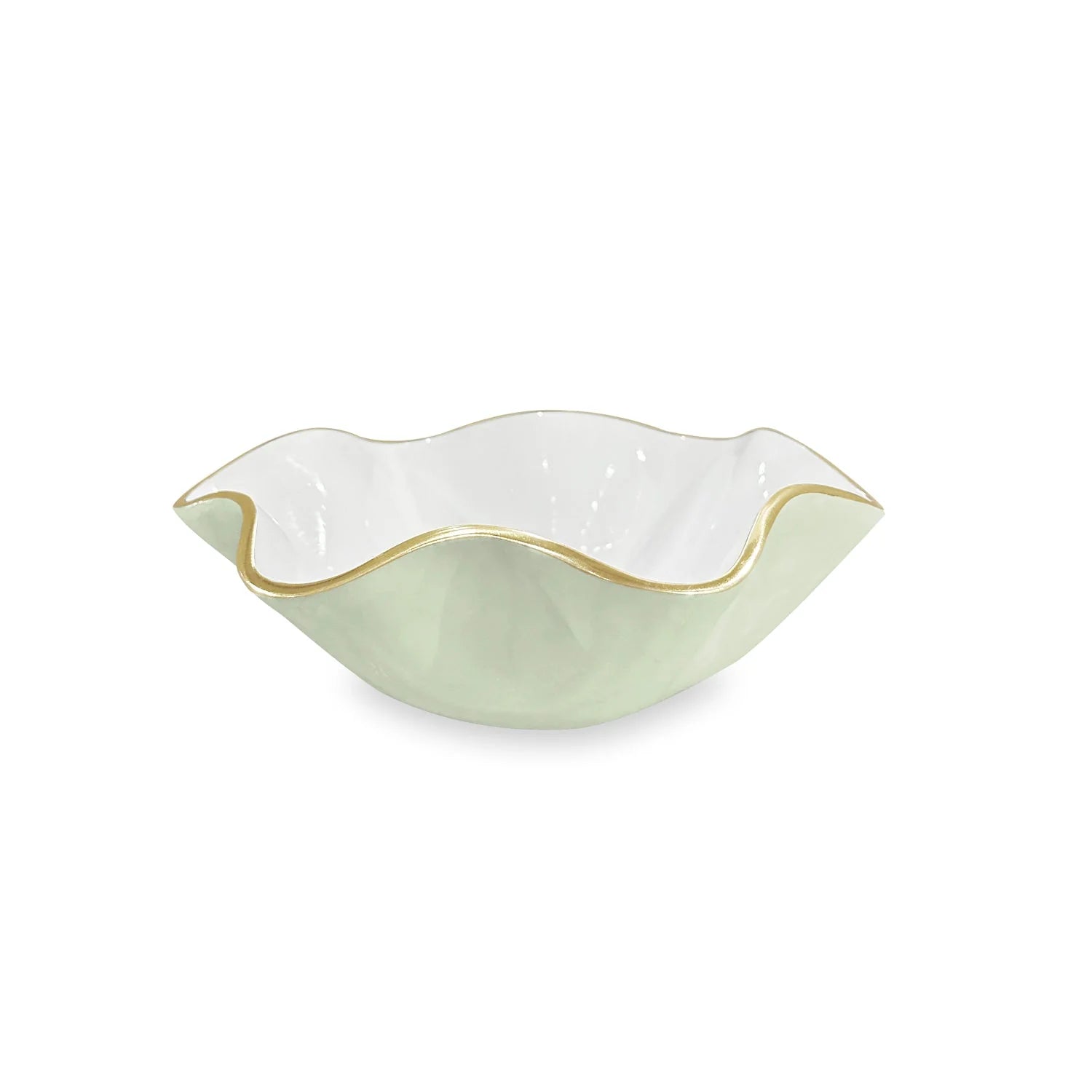 ENCANTO Carola Small Round Bowl (Pistachio and White)