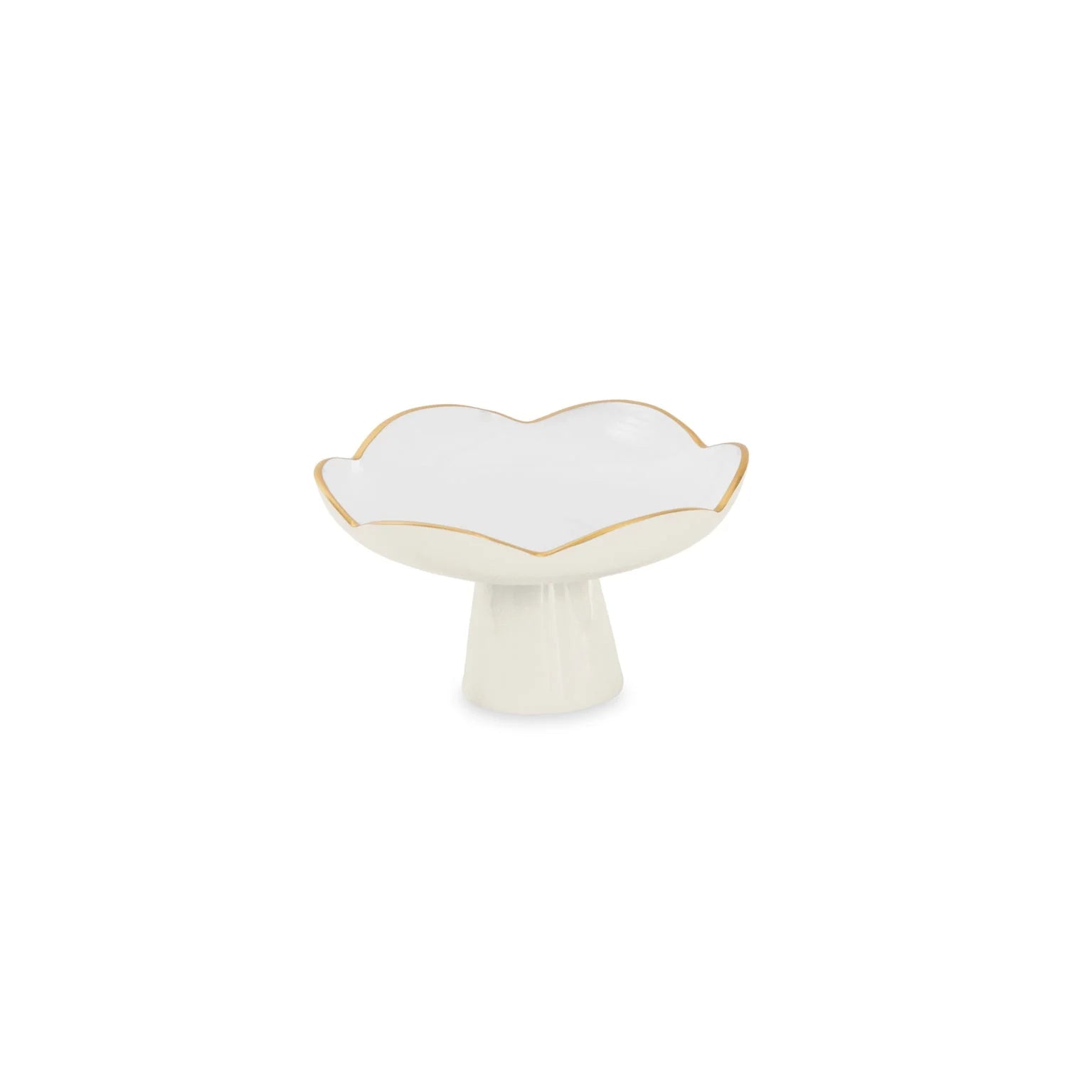 Amelia Small Pedestal Plate (Cream and White)