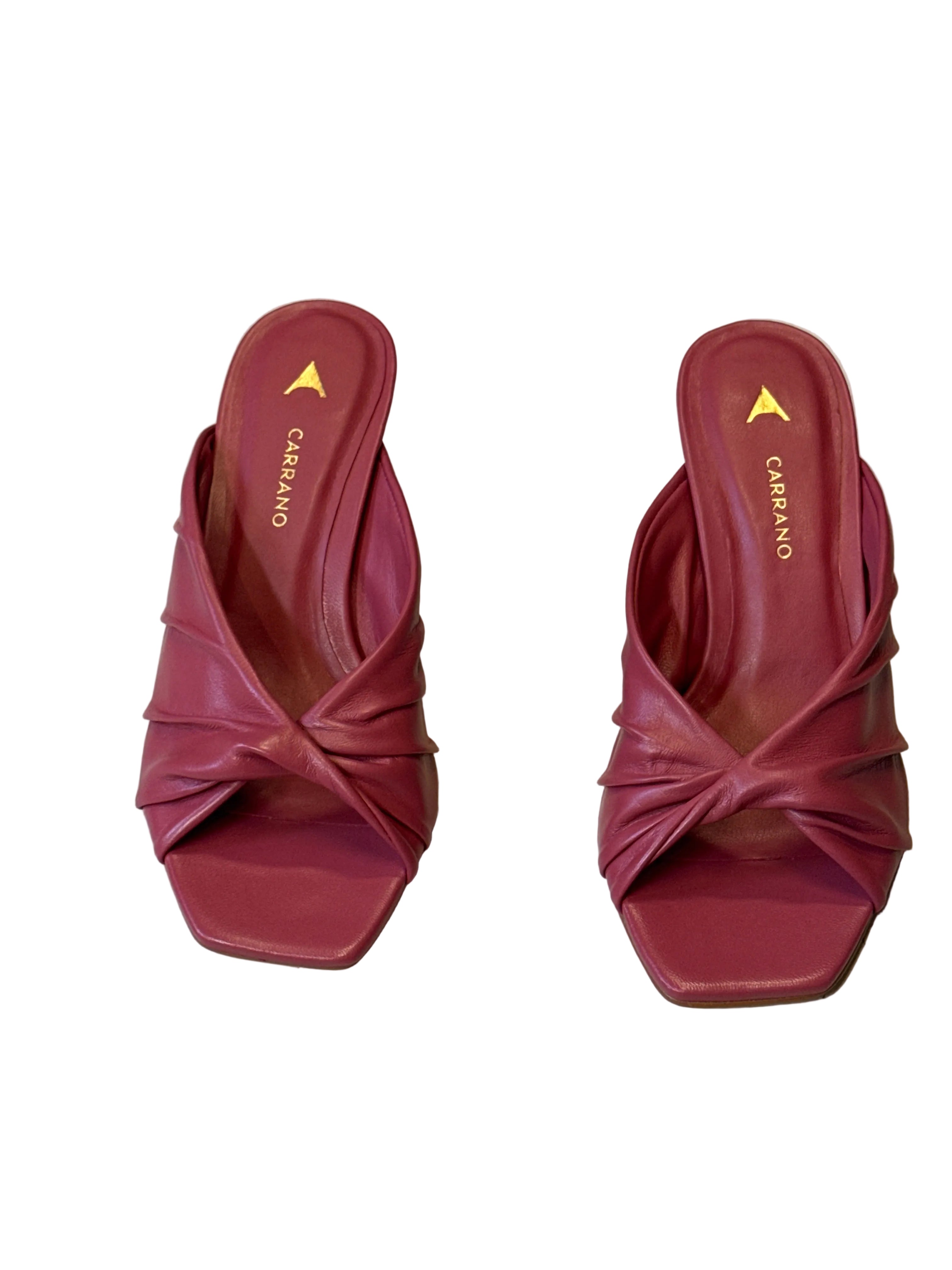 Slide Sandal Leather Berry