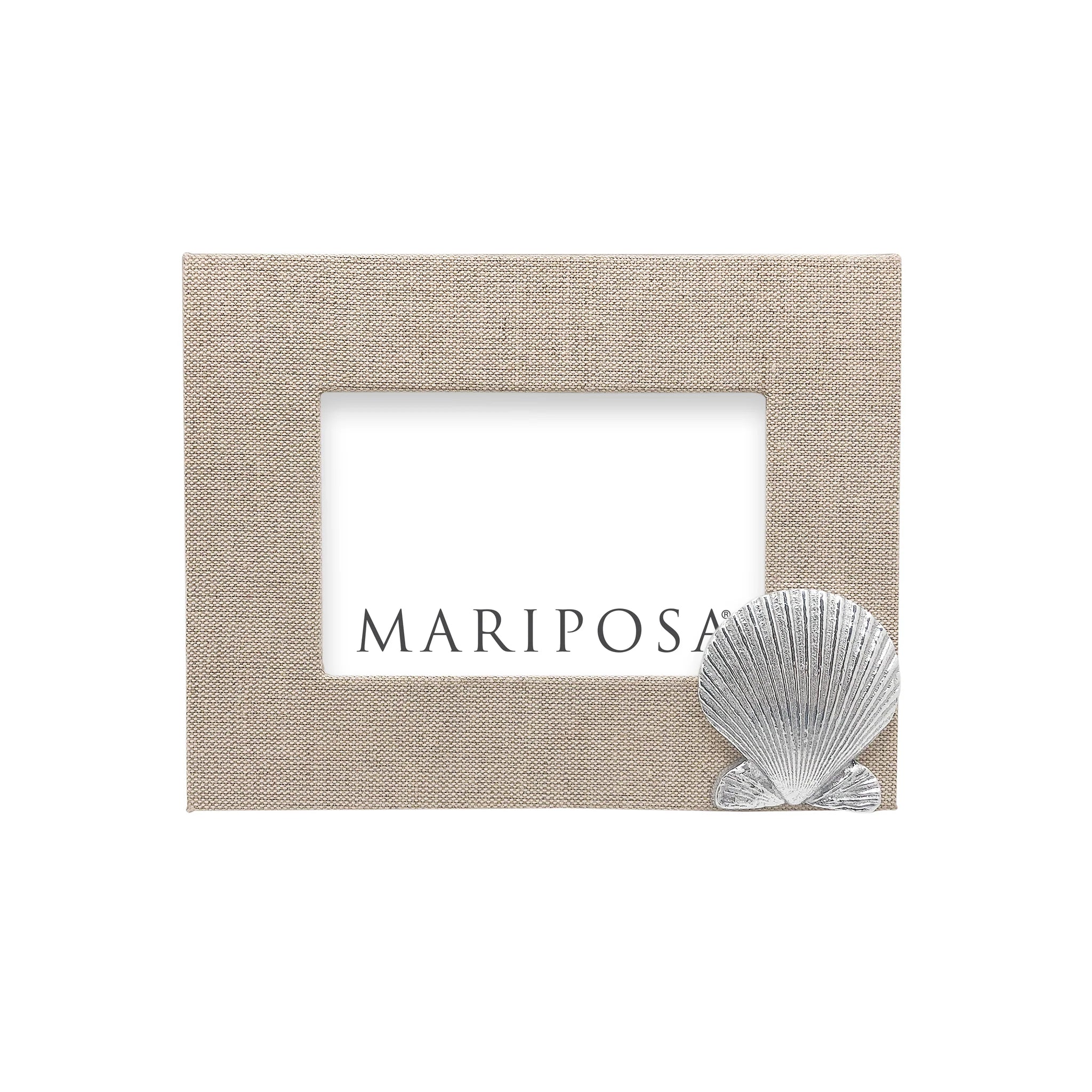 Mariposa Natural Linen with Scallop Horizontal Frame 4x6