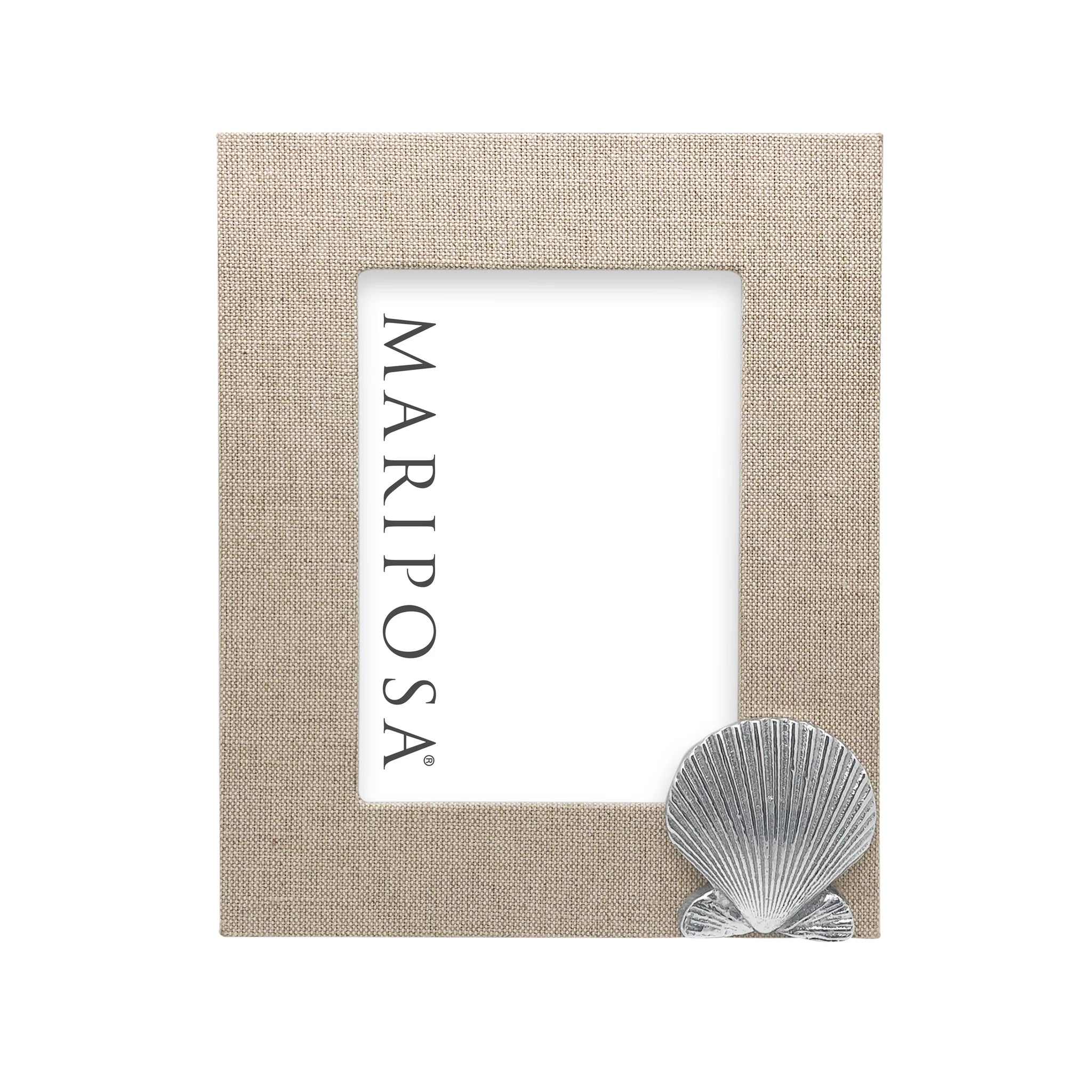 Mariposa Natural Linen with Scallop Vertical Frame 5x7