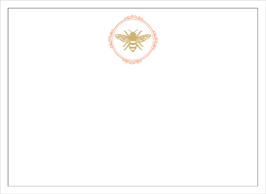 Bee Crest Foil Correspondence Card