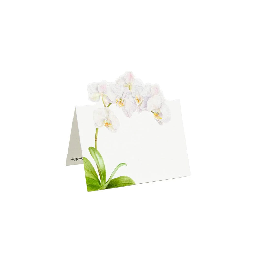 White Orchid Place Cards - 8 Per Package