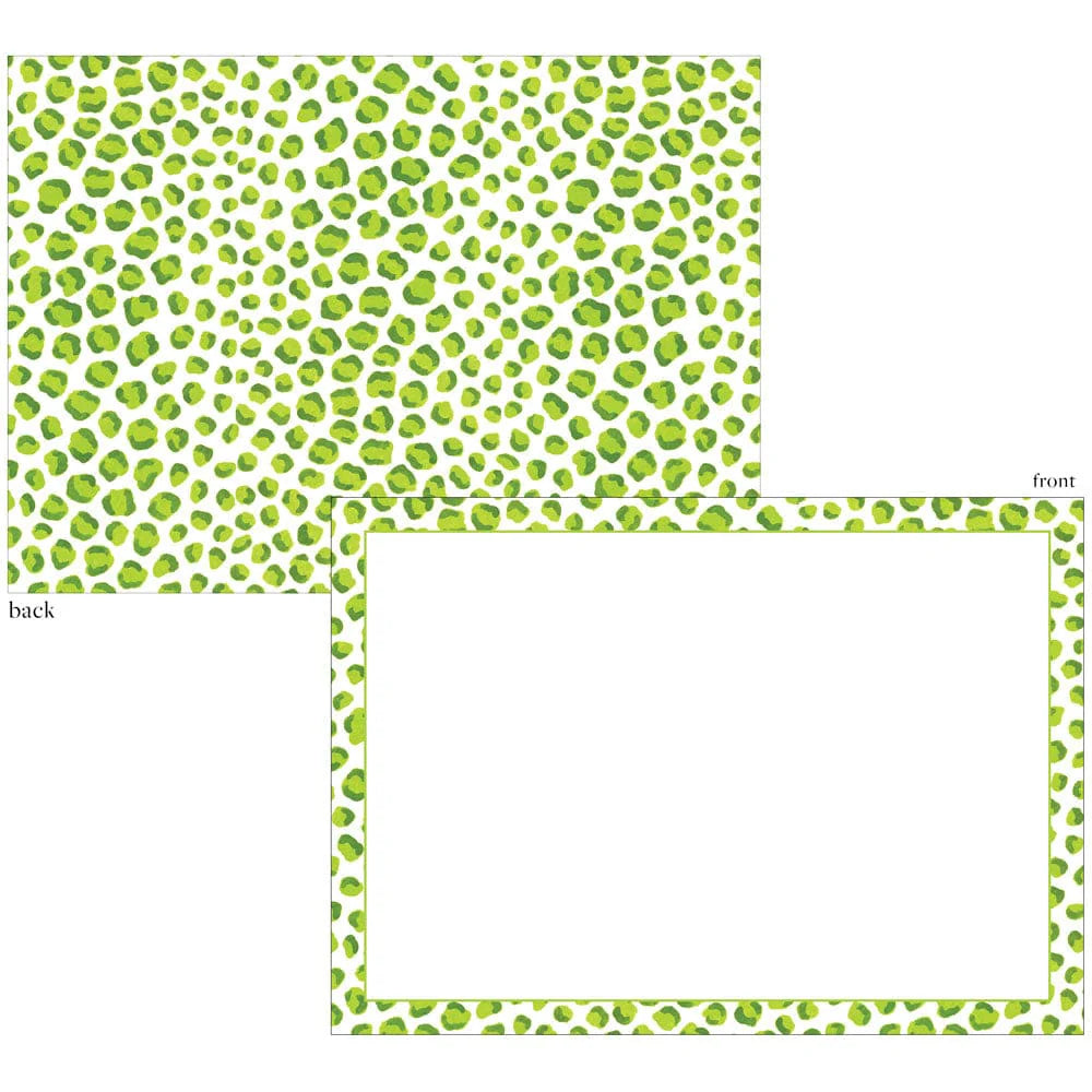 Caspari Just Spots Green Correspondence Cards - 12 Cards & Envelopes