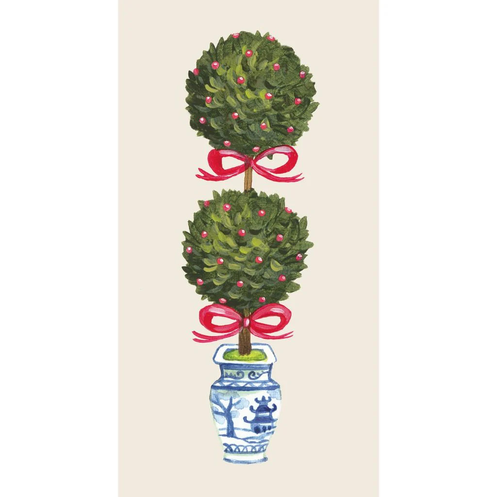 Holiday Topiary Guest Napkins - Pack of 16