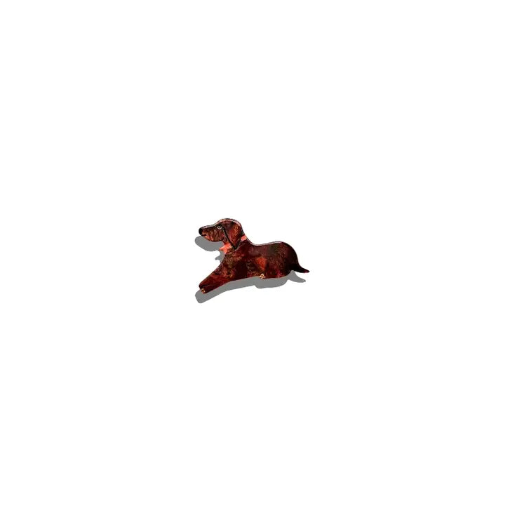 Hand-Painted Dachshund Dog Brooch Pin