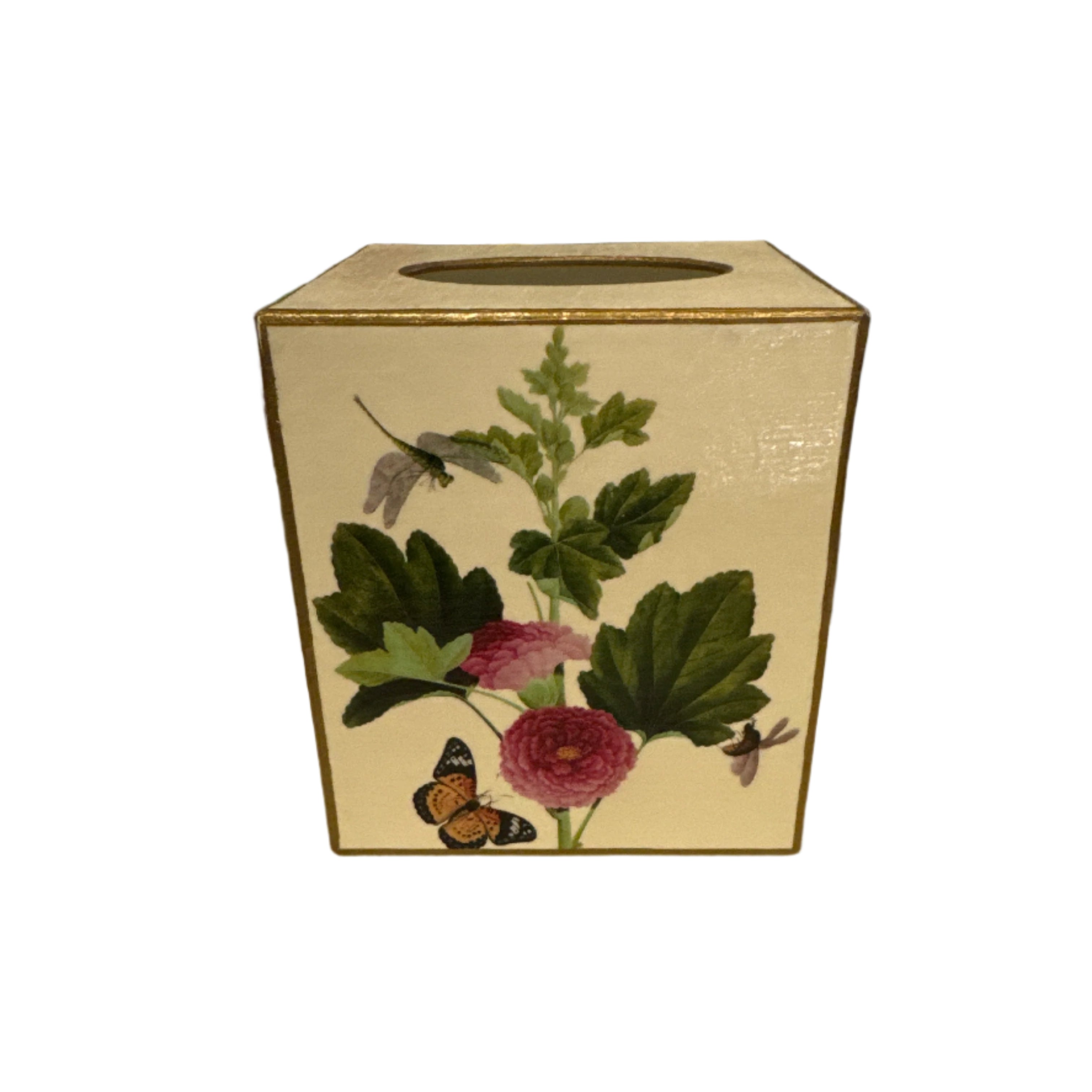 Pink Peony & Butterfly Tissue Box Cover