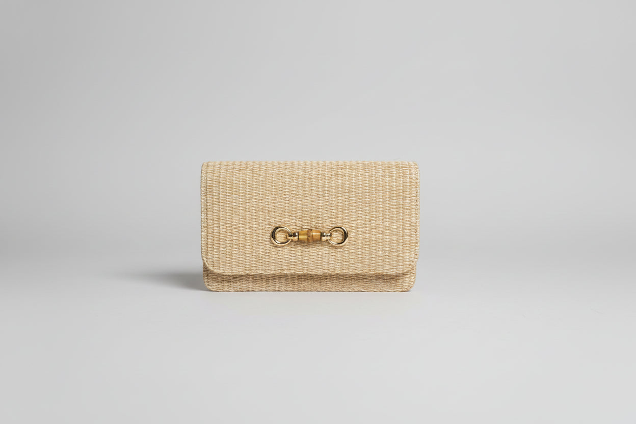 Lisi Lerch Straw Clutch - Bamboo Toggle