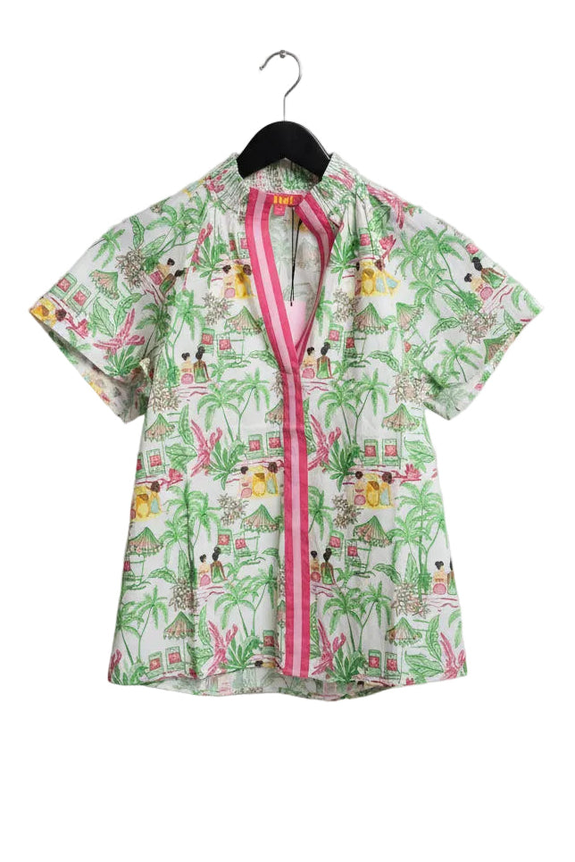 Vacation Scene Print Top