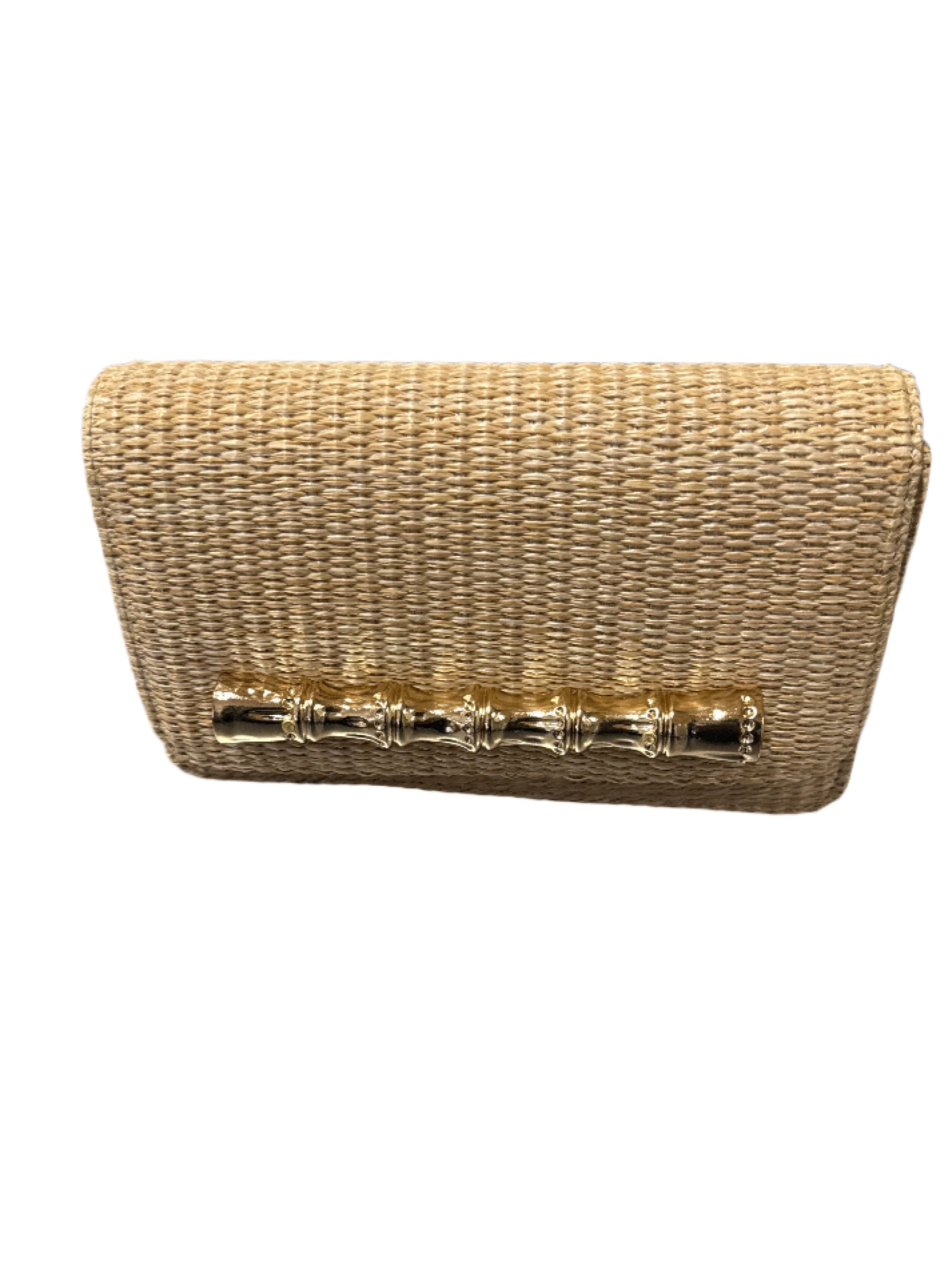 Lisi Lerch Straw Ruby Clutch with Bamboo Bar