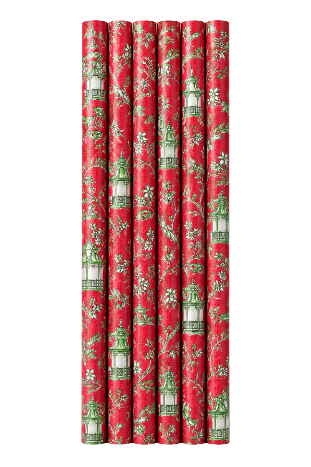 Red and Green Pagoda Pattern Wrapping Paper