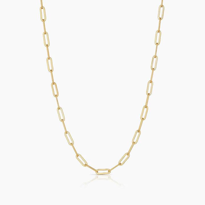 Finn Paperclip Charm Necklace - Up to 18"