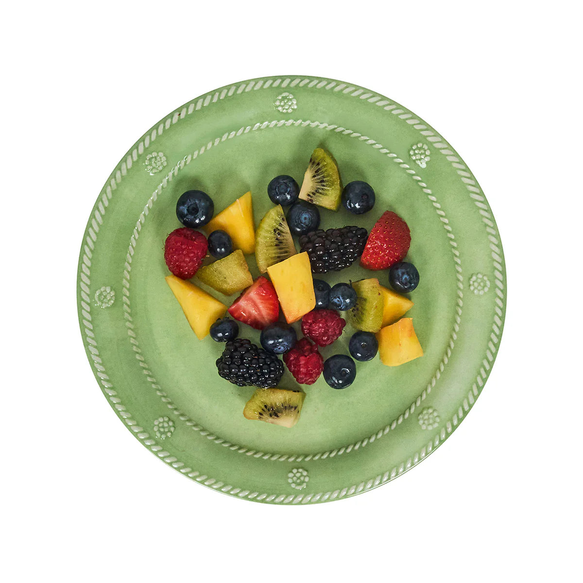 Juliska Berry & Thread Melamine Dessert/Salad Plate Set/4 - Seagrass