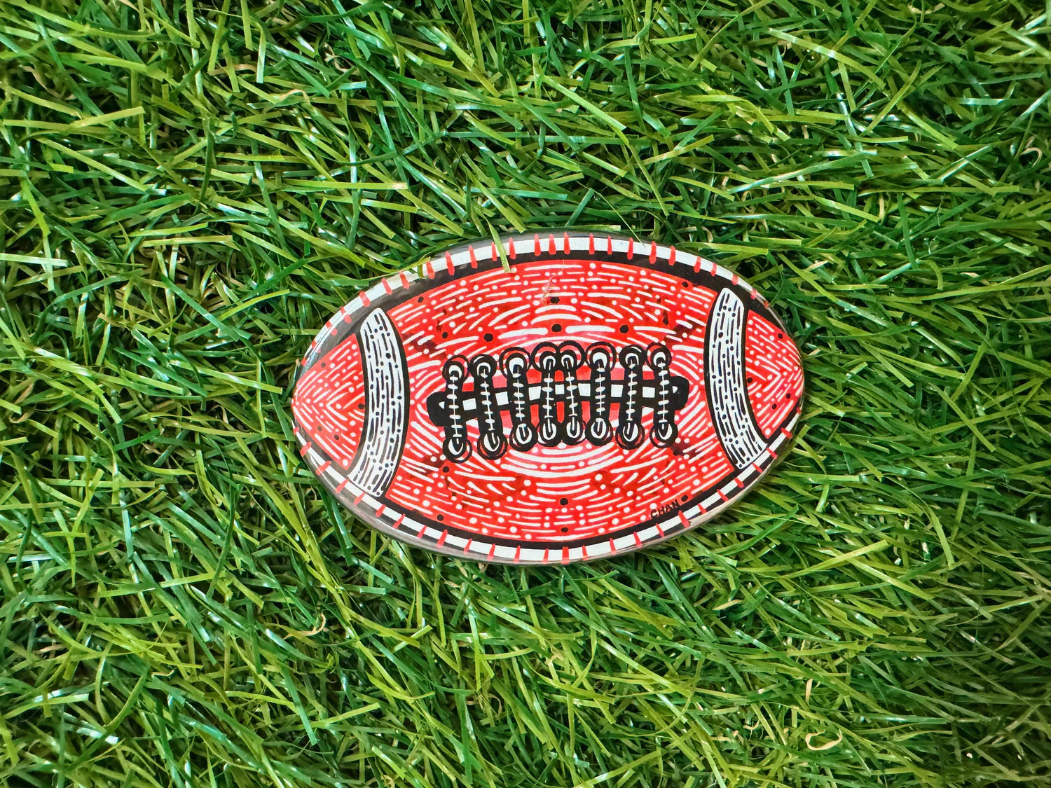 Red & Black Football Pin