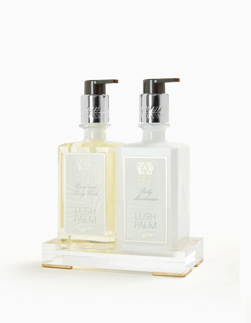 Antica Farmacista  Lush Palm Body Wash & Moisturizer Lucite Tray 10 oz.