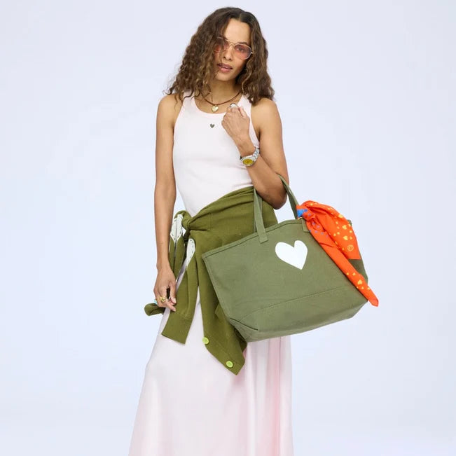 Kerri Rosenthal Imperfect Heart Tote | Army Green