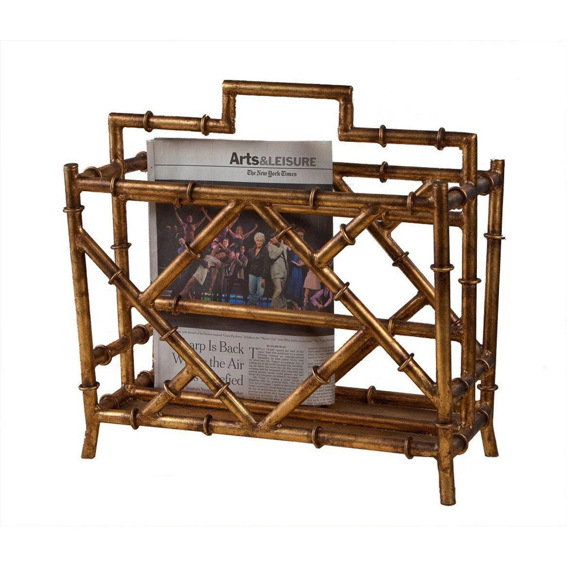 Antique Gold Iron Magazine Rack