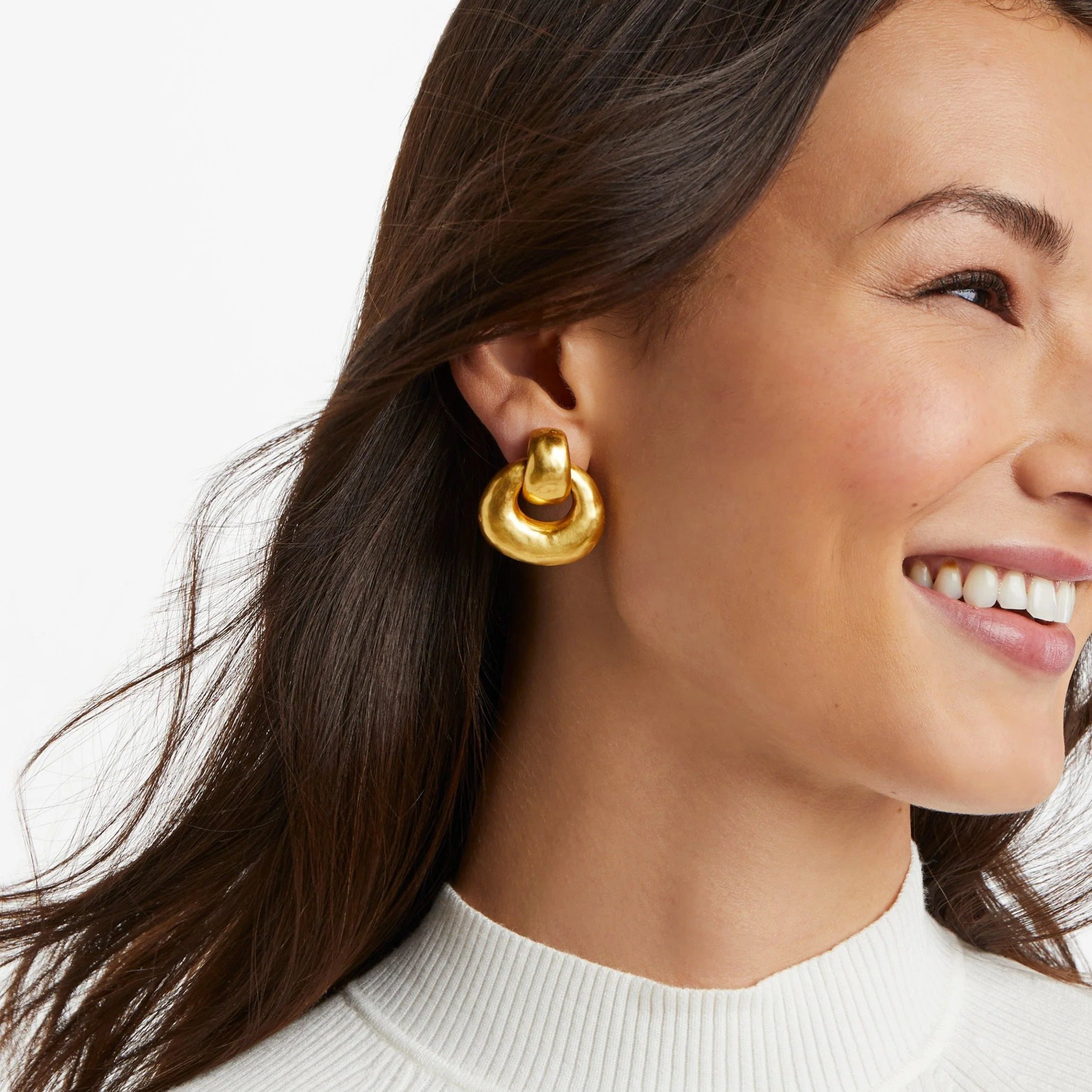 Julie Vos Avalon Demi Doorknocker Earring - Gold