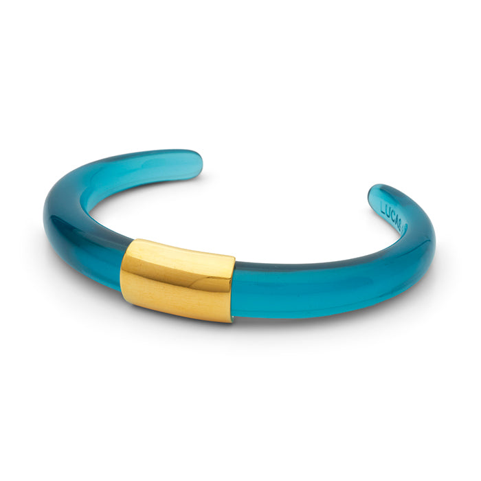 Deep Sea Blue Resin Bracelet Cuff