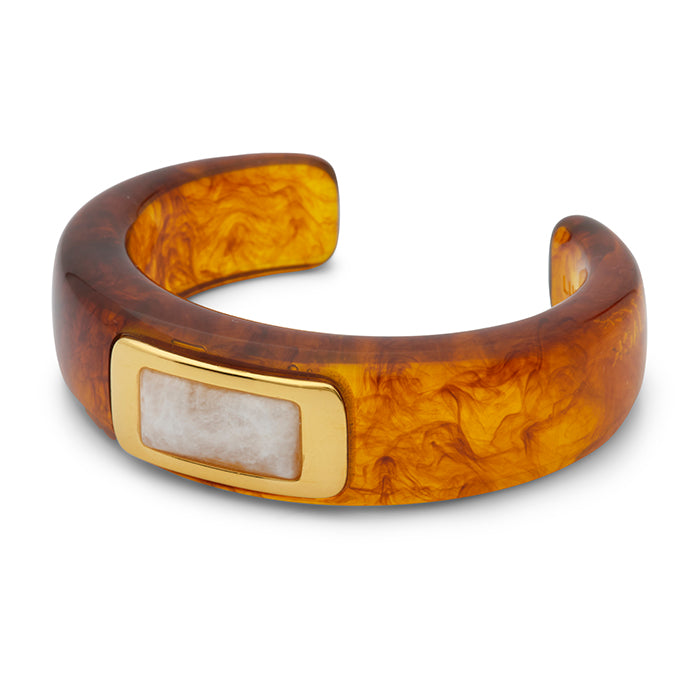 Tortoise Shell Resin with Moonstone Bracelet