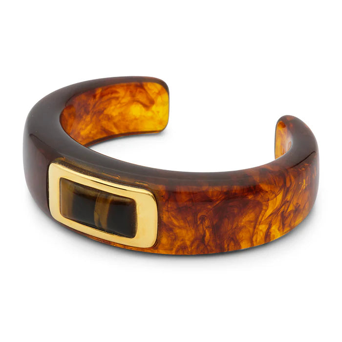 Tortoise Shell Resin with Tiger Eye Bracelet