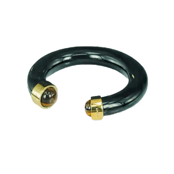 Lucas Jack Tiger Eye Bangle - Black