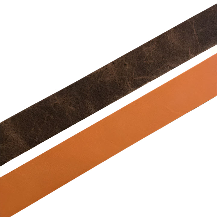 Cesoli Burnt Orange and Bourbon Reversible Leather Belt