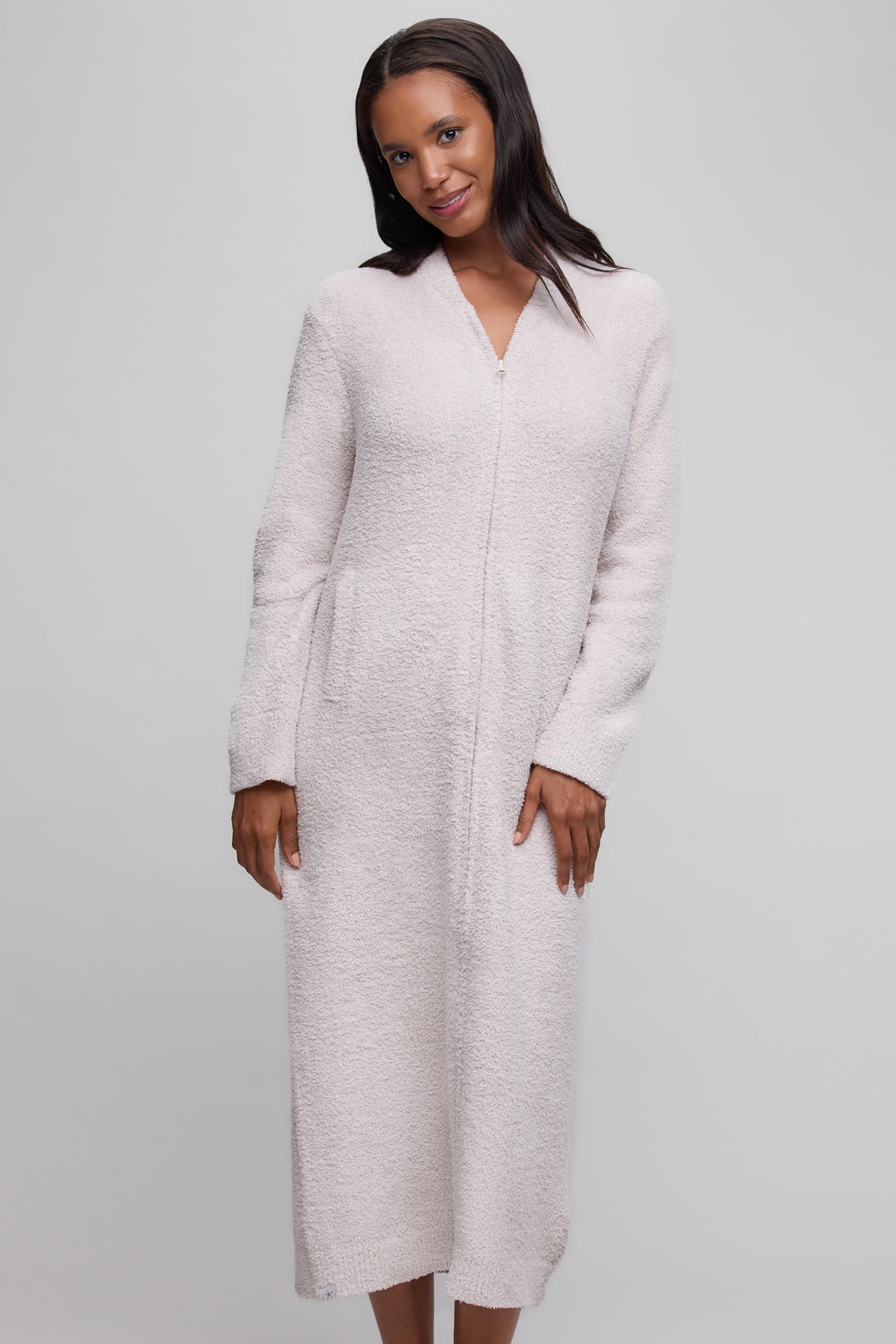 Barefoot Dreams Loung/PJs/Intimates CozyChic Full Zip V-neck Lounger - Stone