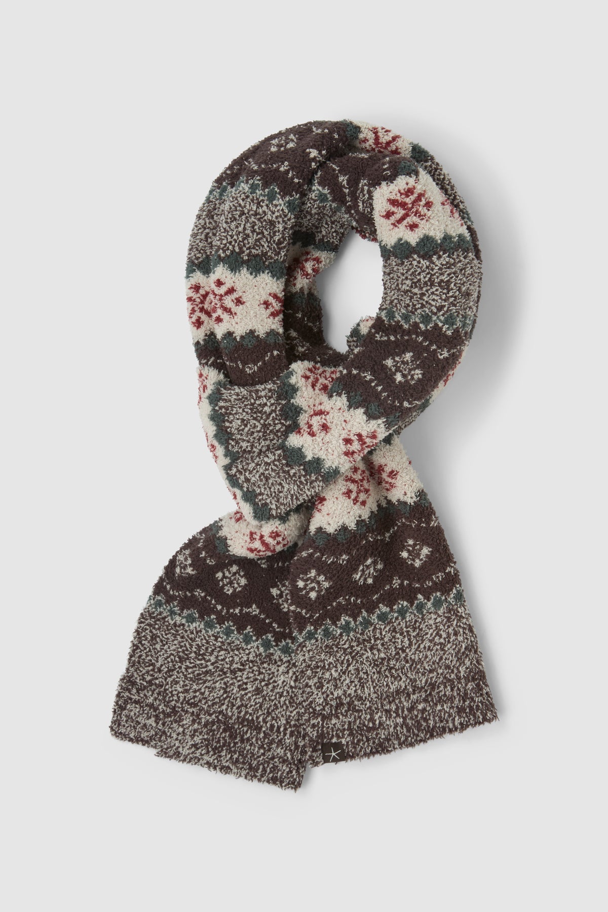 Barefoot Dreams CozyChic Fairisle Scarf - Umber Multi OS