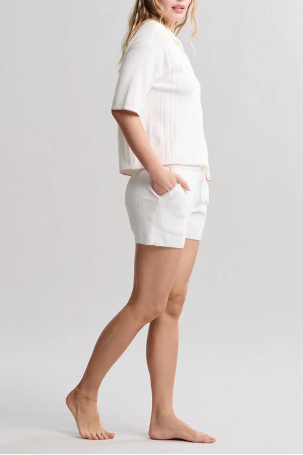 Barefoot Dreams Ultra Lite Shirt and Short Set - Pearl