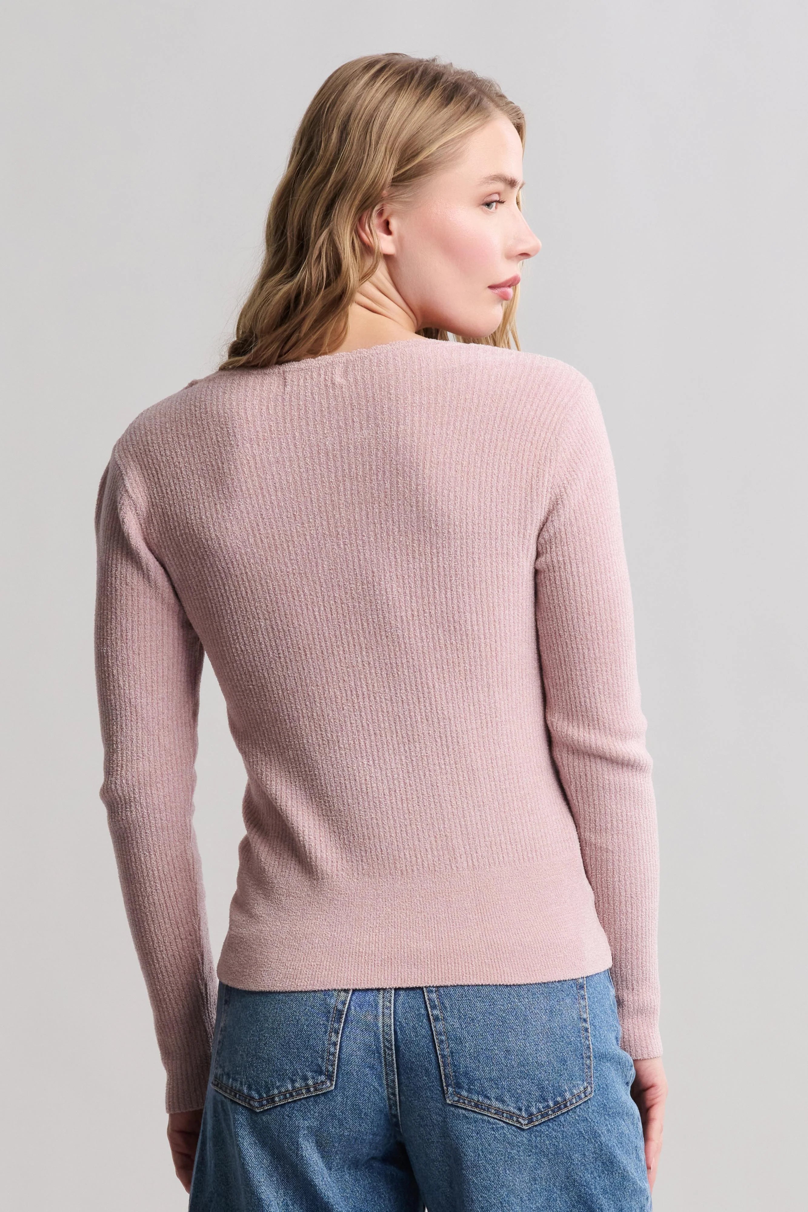 Barefoot Dreams Cozy Chic Ultra Lite Ribbed Scallop Scoop Neck - Teaberry
