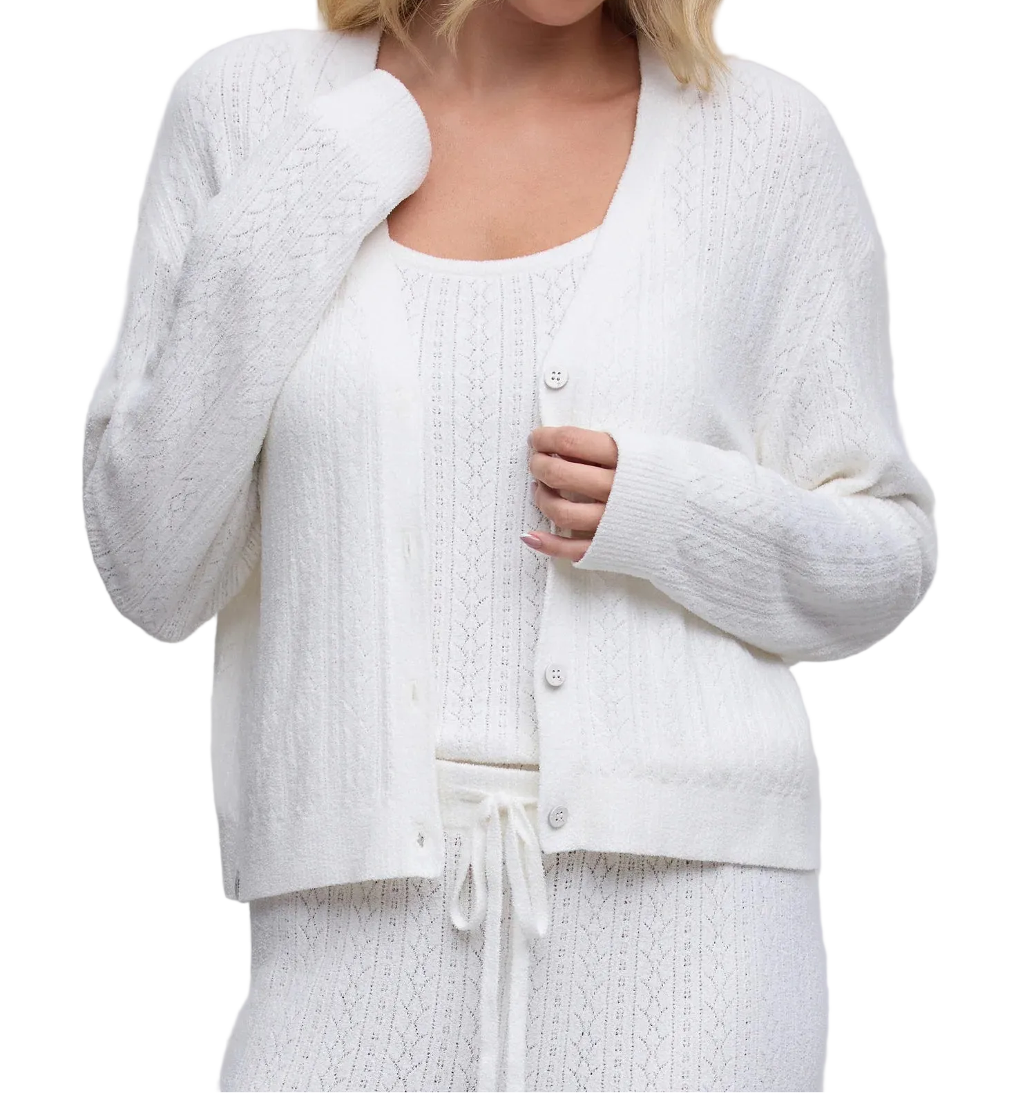 Barefoot Dreams Pointelle Cardigan Pearl