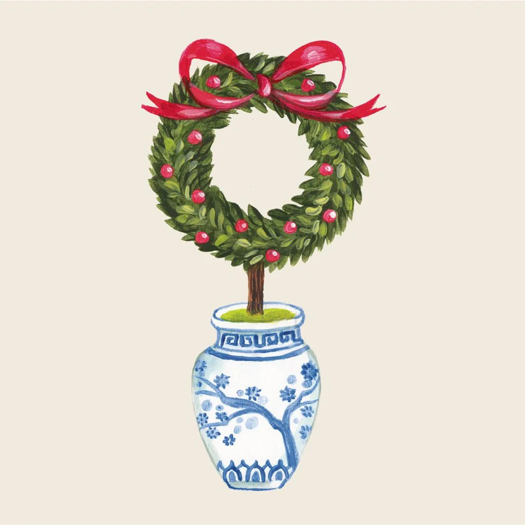 Holiday Topiary Cocktail Napkins - Pack of 20