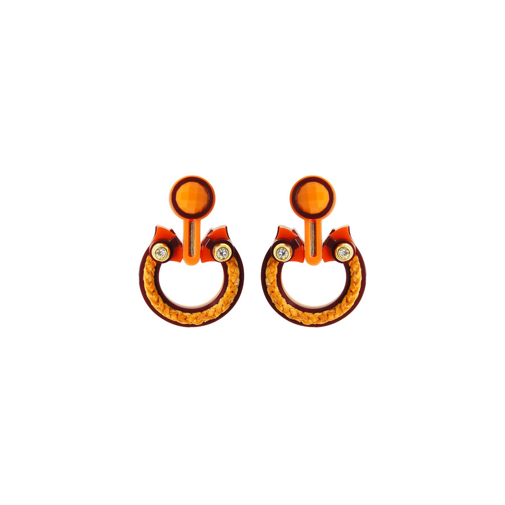 Gissa Bicalho Oca Hoop Earrings - Orange