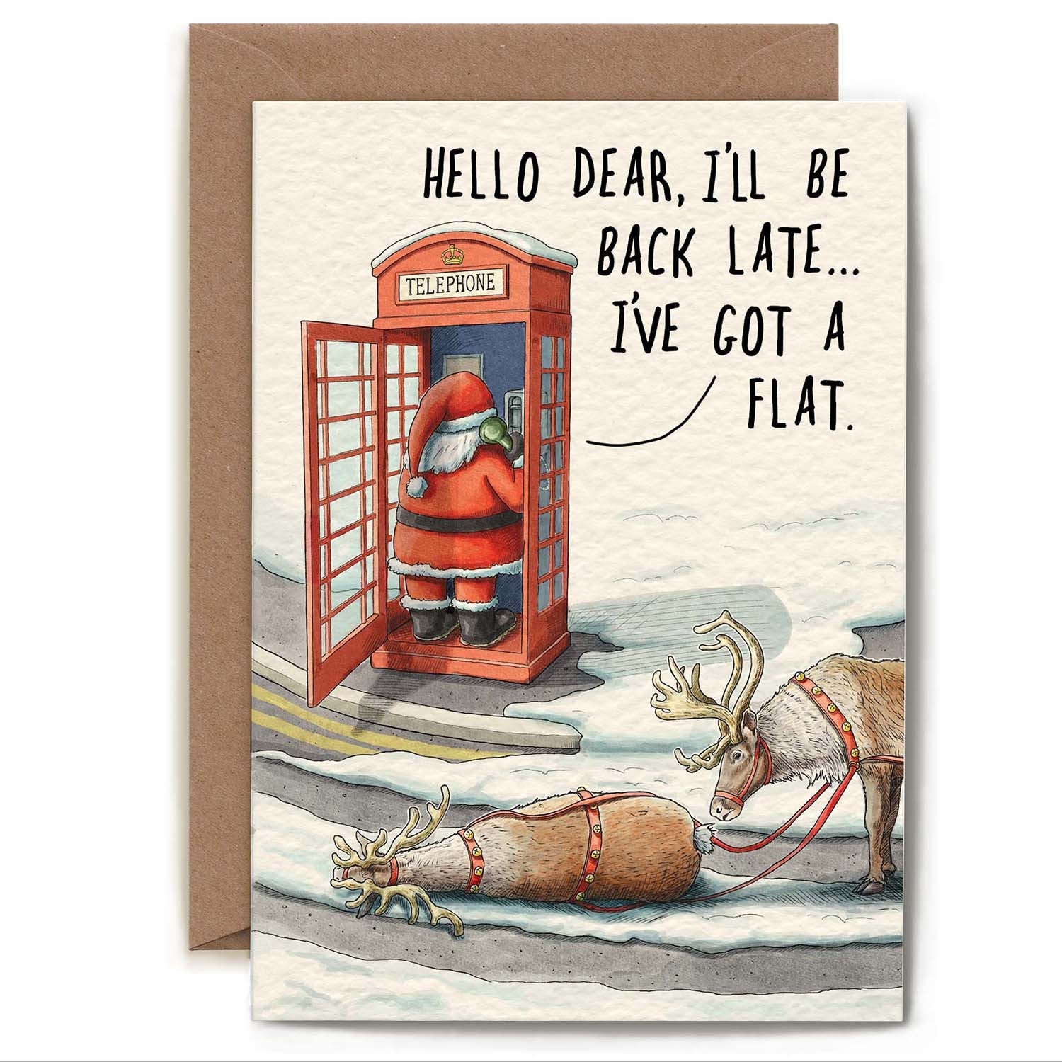 Reindeer Flat Card