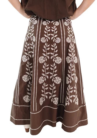 Maelan Midi Skirt | Brown